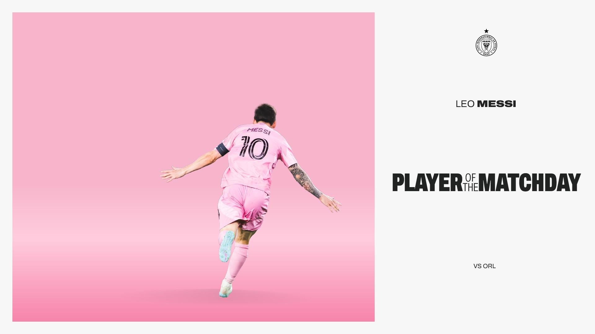 开云在线开户-2射1传助球队逆转，梅西当选美职联第二周最佳球员